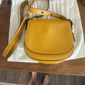Yellow Leather Crossbody Bag